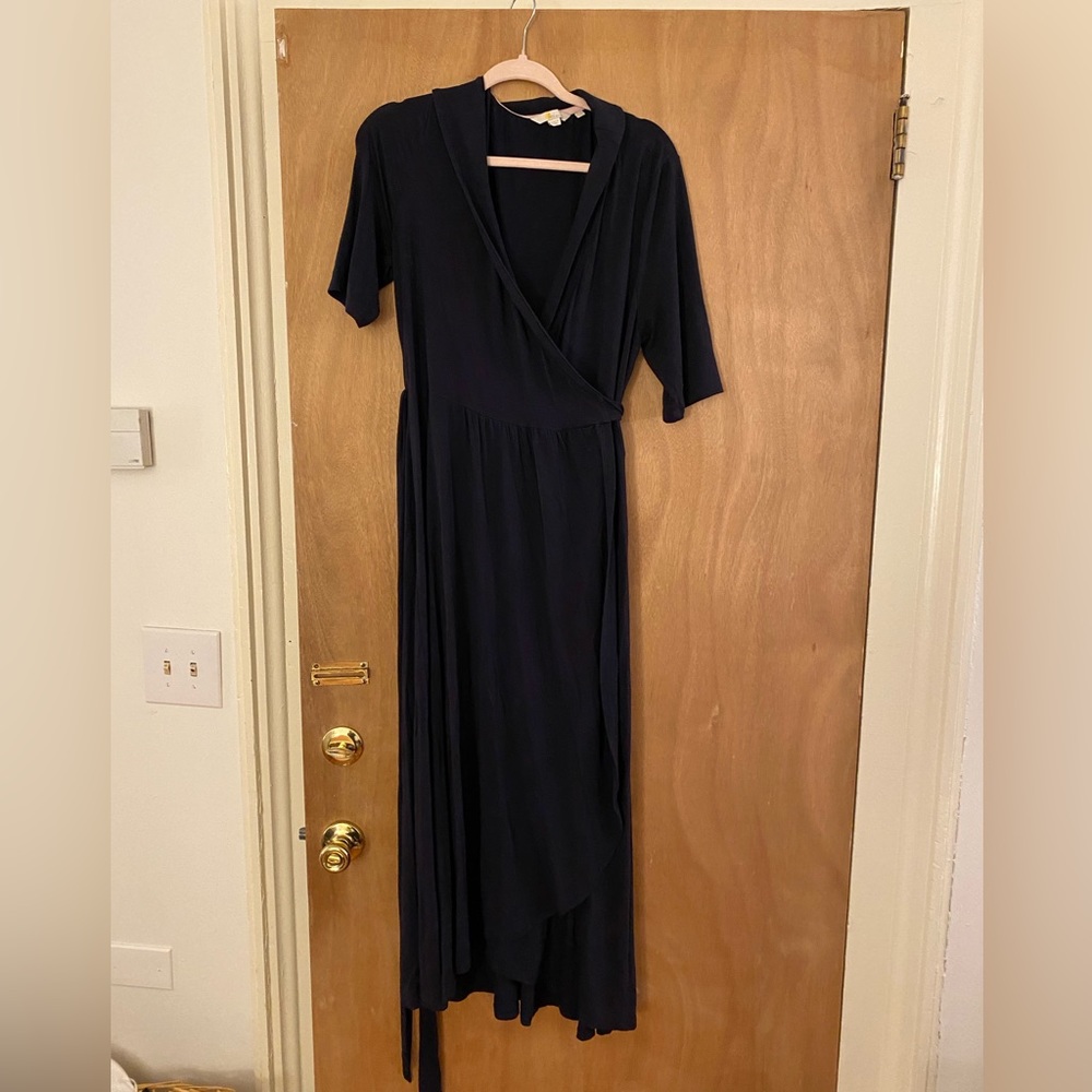 Boden midi jersey short sleeve navy jersey wrap dress US12 R